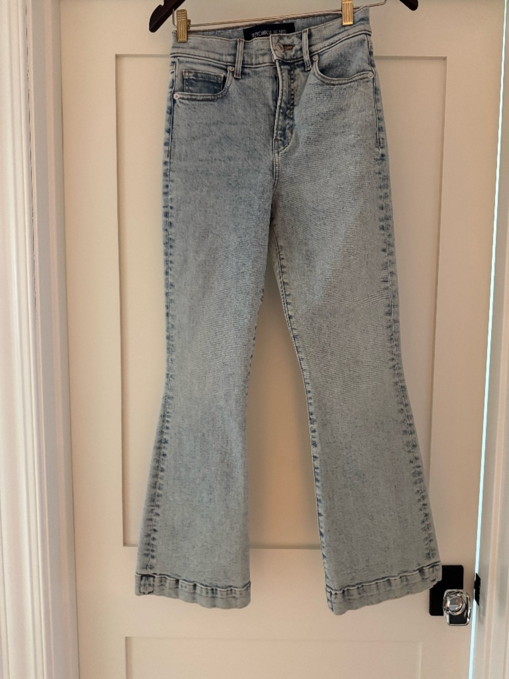 Veronica Beard jean, Carson ankle flare high rise, size 25, light color